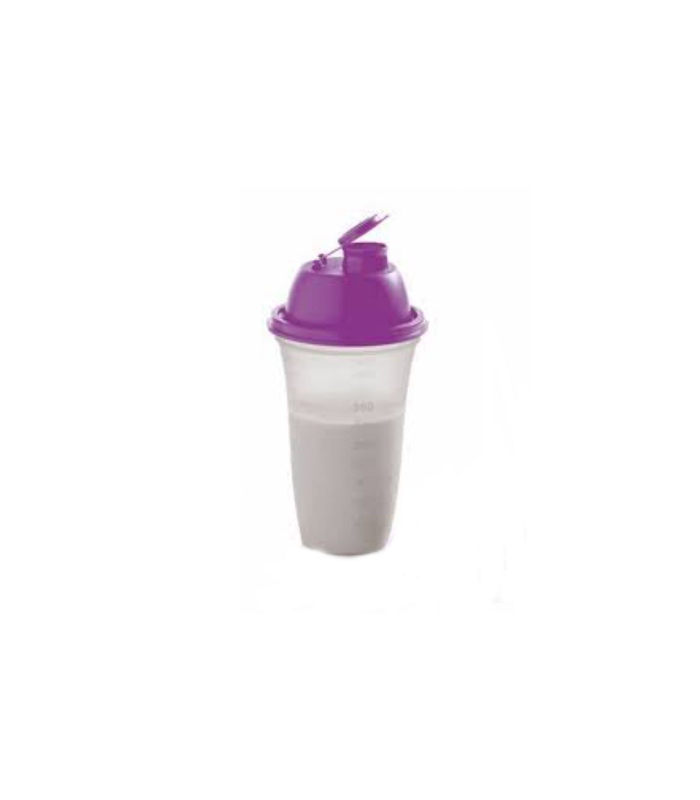TuppAfrica Quick Shake 500ml, portable shaker bottle with a screw-on lid and mixing ball, used for protein shakes and smoothies.