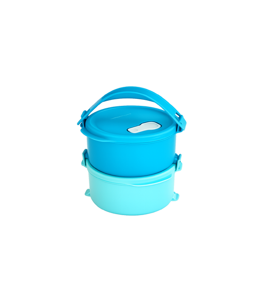 TuppAfrica Click To Go small round microwave container with lid, 550ml capacity, made of durable plastic for food storage and transport