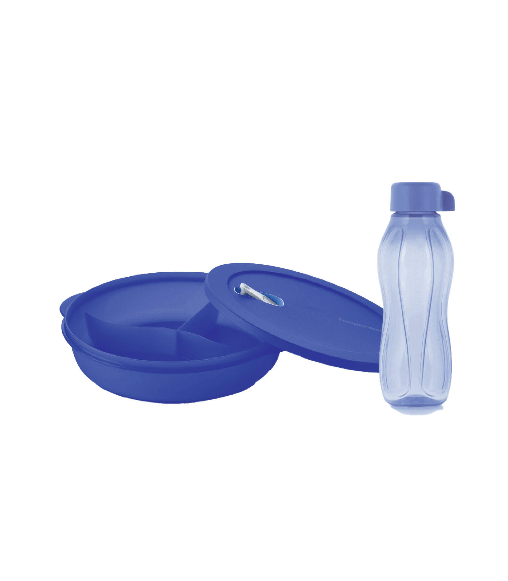 TuppAfrica Crystalwave Gen II Divided 825ml and Eco bottle 500ml, reusable plastic bottles with secure lids and colorful designs.