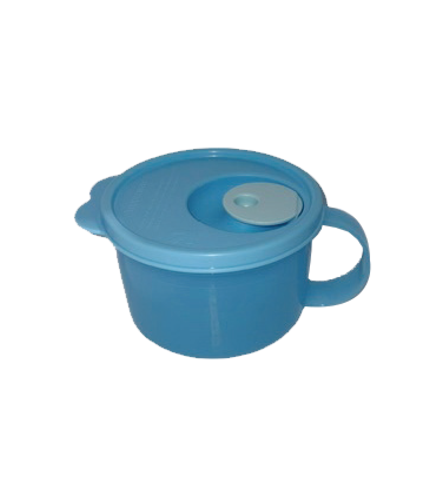 TuppAfrica Crystalwave soup mug with a clear glass body and ergonomic handle, perfect for hot beverages.