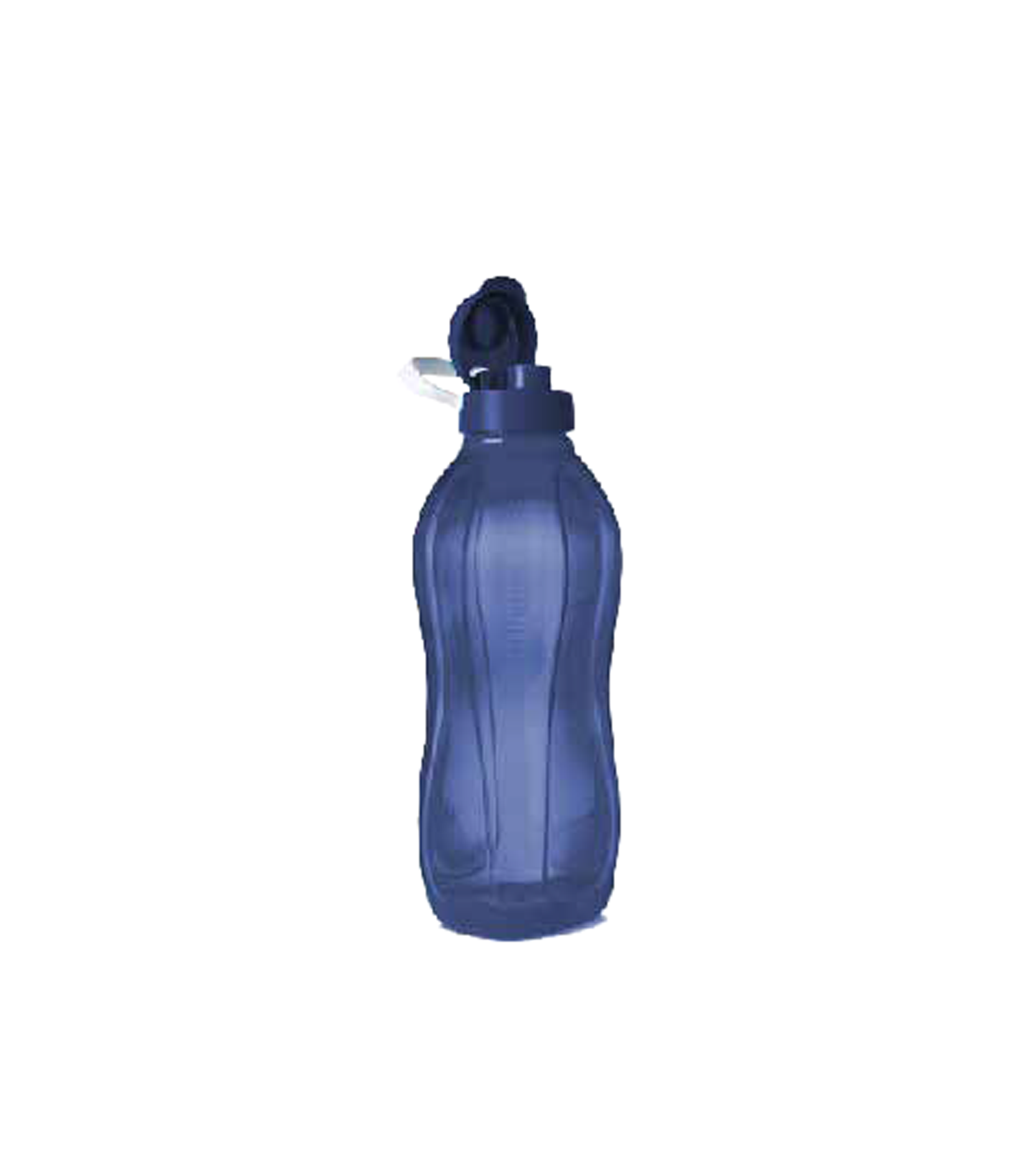TuppAfrica Eco Bottle 2L in clear plastic with blue cap, reusable water container for eco-friendly hydration.