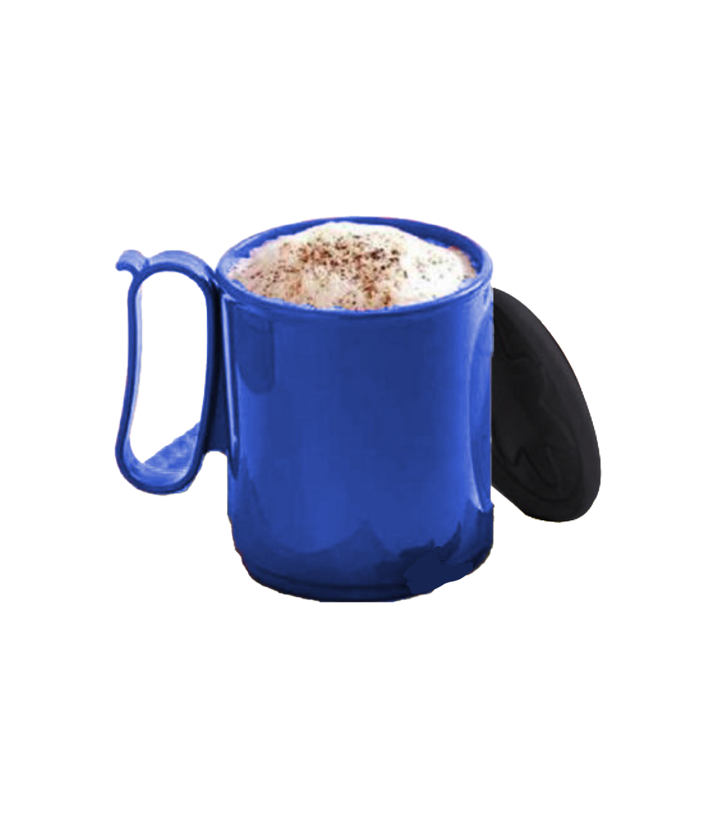 Two blue TuppAfrica jumbo mugs with large handles and bold design, ideal for enjoying large hot beverages.