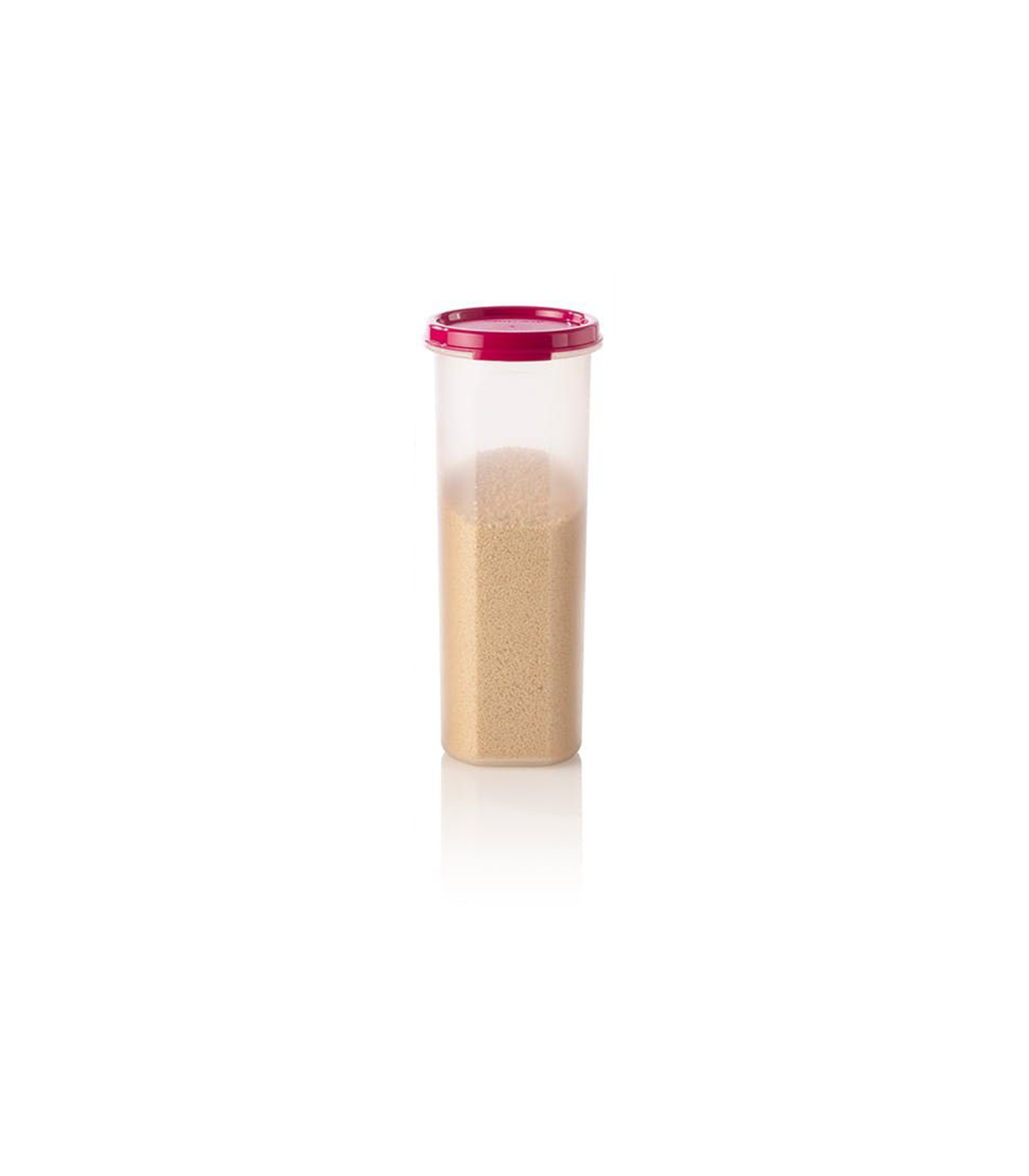 TuppAfrica Space Saver Round 4 storage containers with 2 x 890ml capacity, stackable round plastic food storage jars.