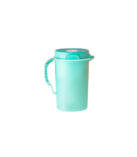 TuppAfrica 2L water filtration pitcher with transparent body and blue lid, designed for clean and fresh drinking water.